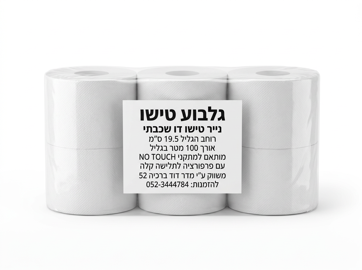 גלבוע מגבת נייר 2 שכבות 100 מטר 6 גלילים