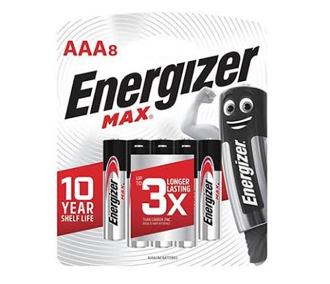 אנרג'ייזר מקס סוללות AAA 4 יח' 1/20
