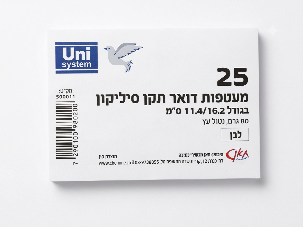 מעטפות מכתב קצרות 25 יח' 1/40