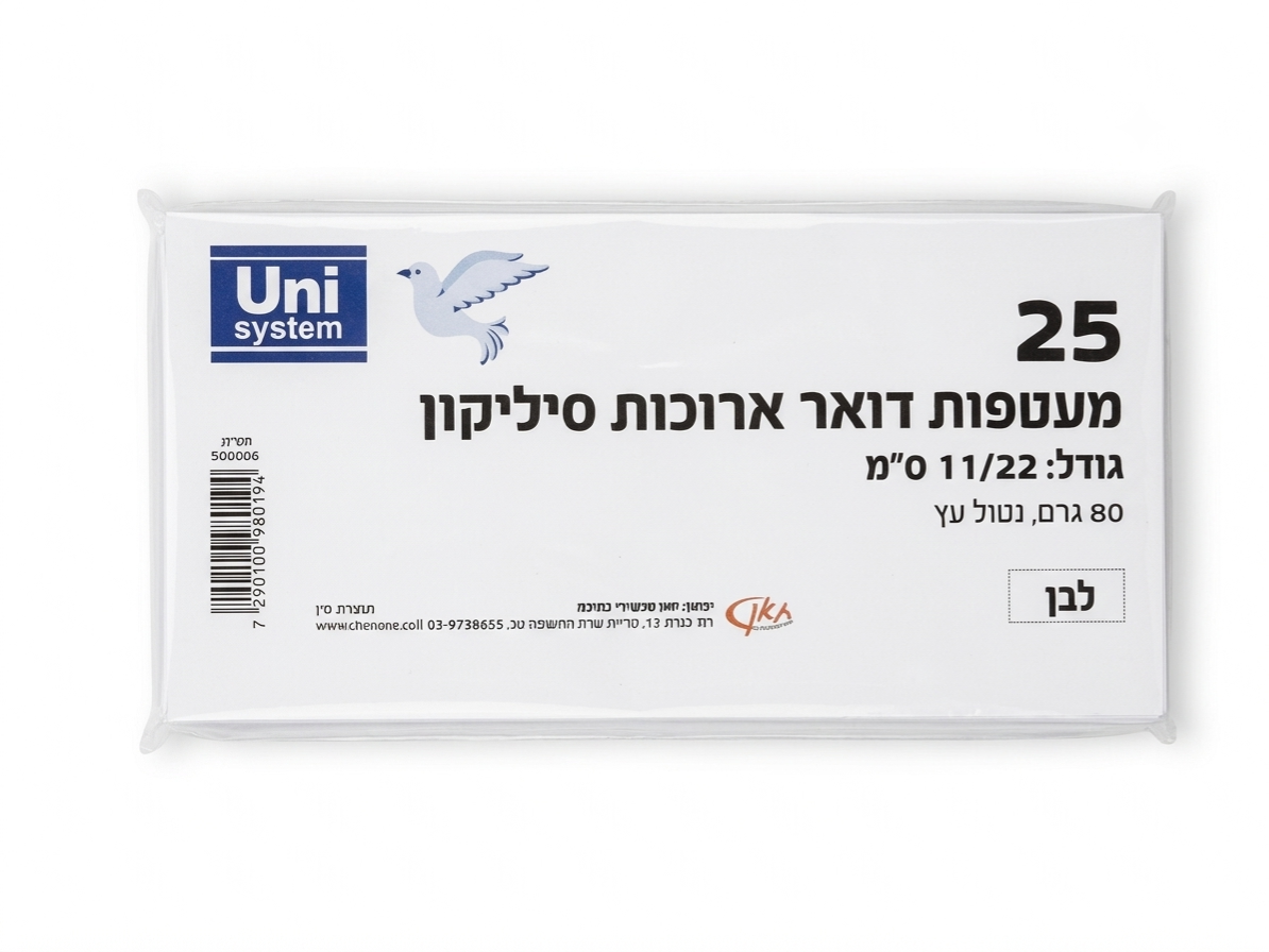 מעטפות מכתב ארוכות 25 יח' 1/40